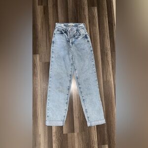 Women's PacSun Light Blue Jeans dad jeans size 23 straight leg rolled bottom